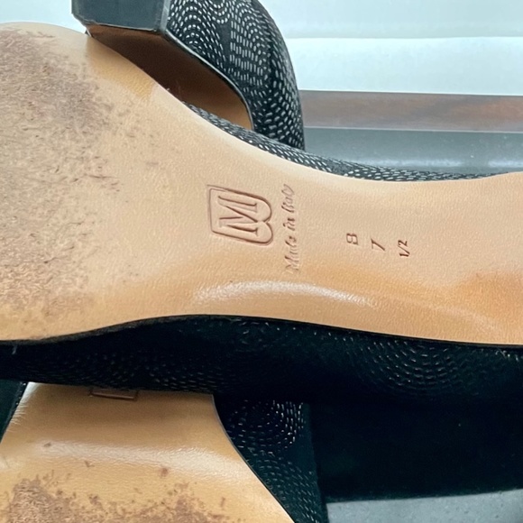 Bruno Magli Vtg Textured Black Pump Size 7.5 - Picture 12 of 13